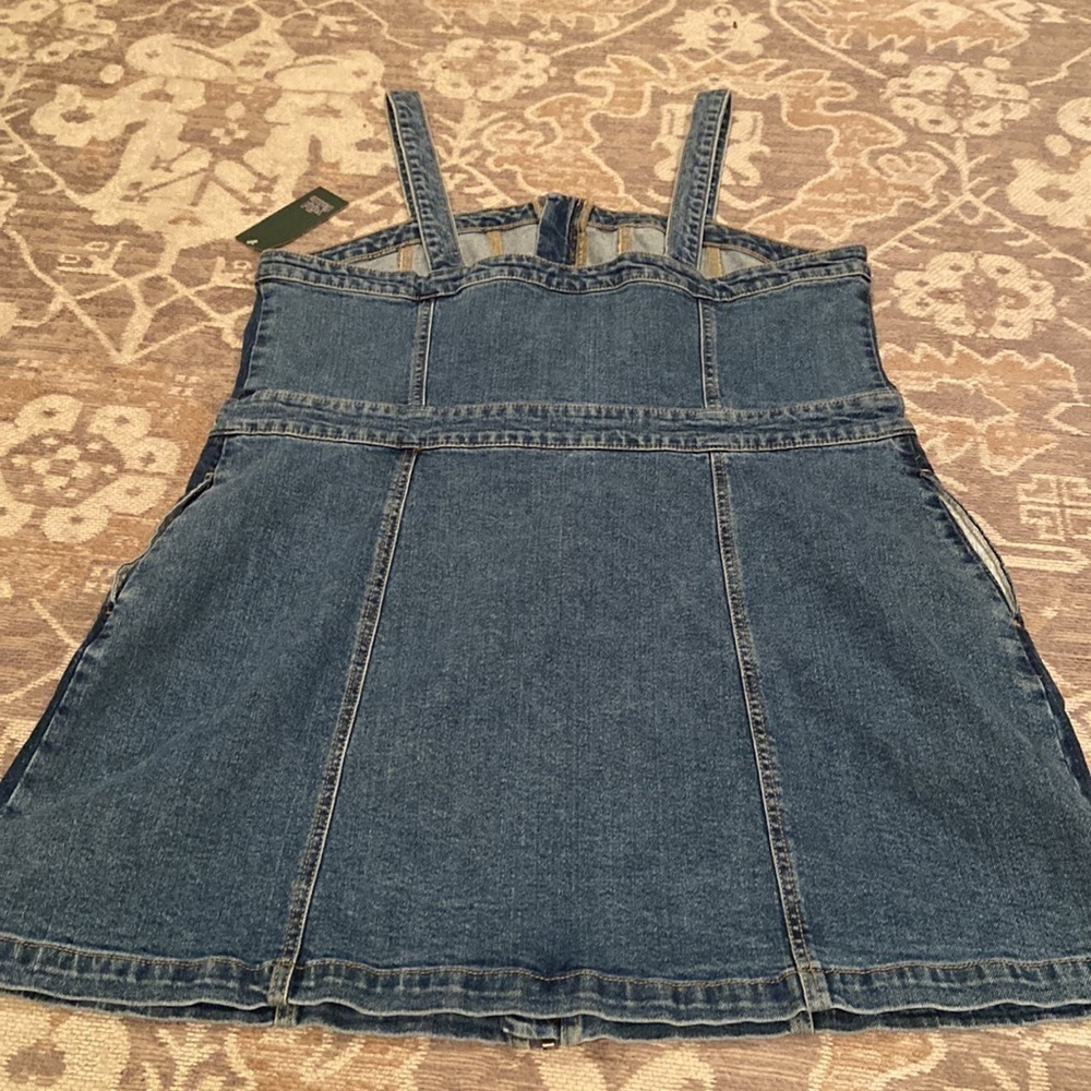Denim Mini Pinafore - Medium Wash
Patchwork NWT N… - image 9